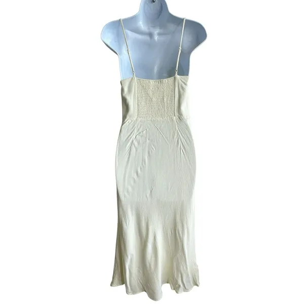 Wilfred Bellow dress Sz 4 babydoll Slip Ruched Bodice whipped yellow Aritzia - Image 3