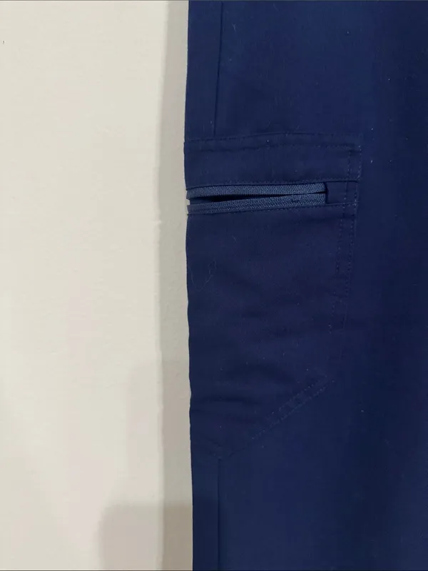 Figs Zamora Drawstring Jogger Scrub Pant back embroidered in Navy size S - Image 6