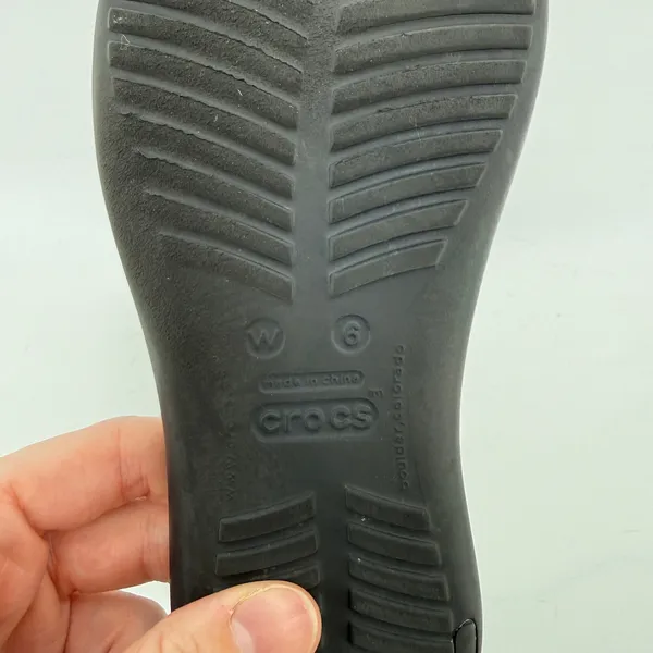 Crocs Sexi Flip Sandal Slip On Black Women 6 Slingback Thong Casual Barefoot - Image 9