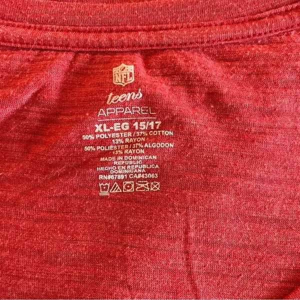 NFL Teens Apparel Patriots V-Neck T-Shirt, Red, Size XL, NWOT - Image 3
