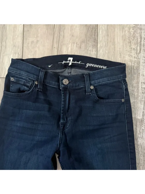 7 For All Mankind Gwenevere Dark Wash Denim Skinny jeans size 27 - Image 7