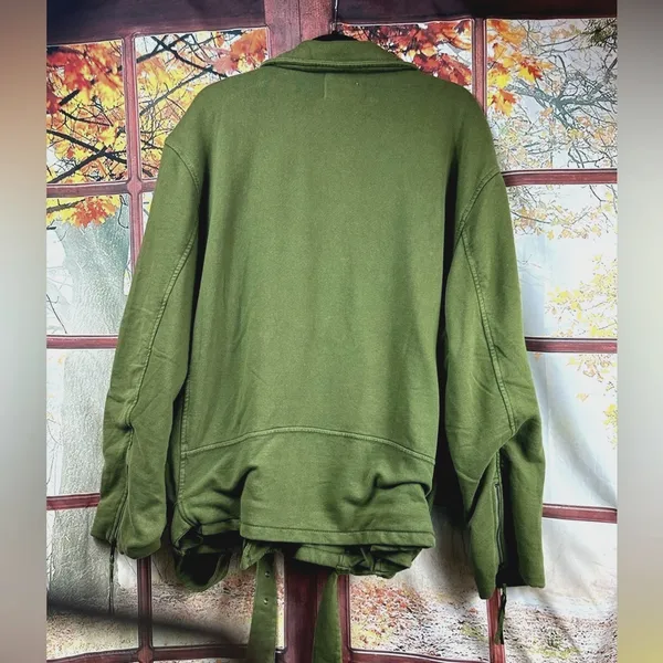 Free People Rebel Knit Oversized Moto Jacket - Green - size XL - Image 10