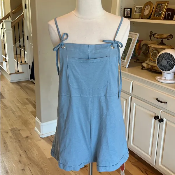 Cider Overall Romper Dusty Blue New - Image 4