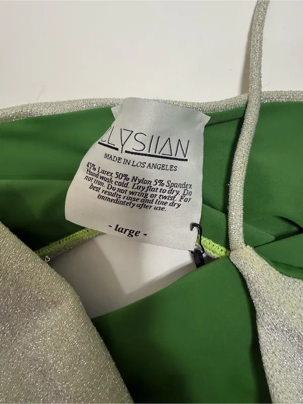 NWT Elysiian Malibu Green Shimmer One Shoulder Bikini - Image 4