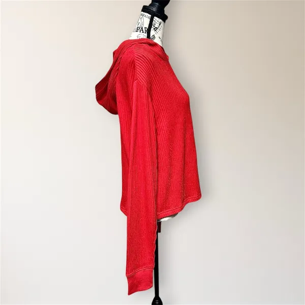 NWT EleVen Venus Williams M Red Ribbed Cotton Tennis Golf Performance Hoodie Top - Image 7