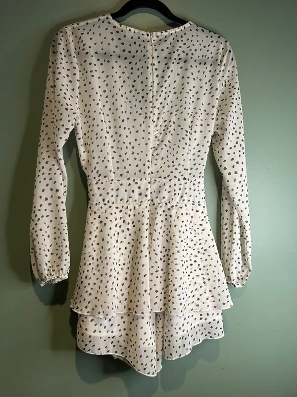 Women’s Small Polka Dot Romper Puff Sleeve Coquette Soft Girl Fairycore Resort - Image 3