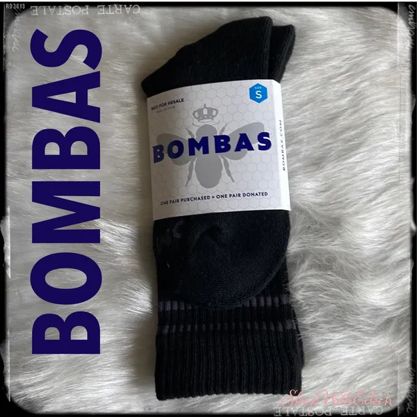 Bombas Women’s size 4-71/2/Youth Size 9-4 Solid Black Calf Socks NWT LAST PAIR - Image 2