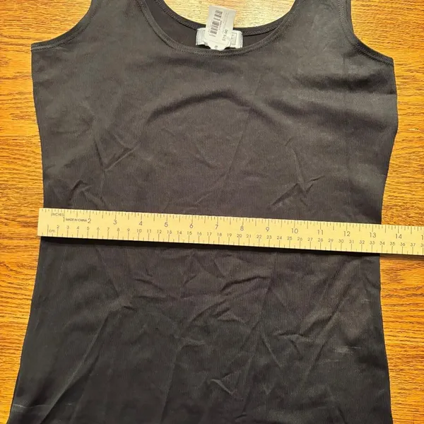 A'nue Thin Strap‎ Tank Top Stretchy Black Women's Size Small Made in USA NWT - Image 9