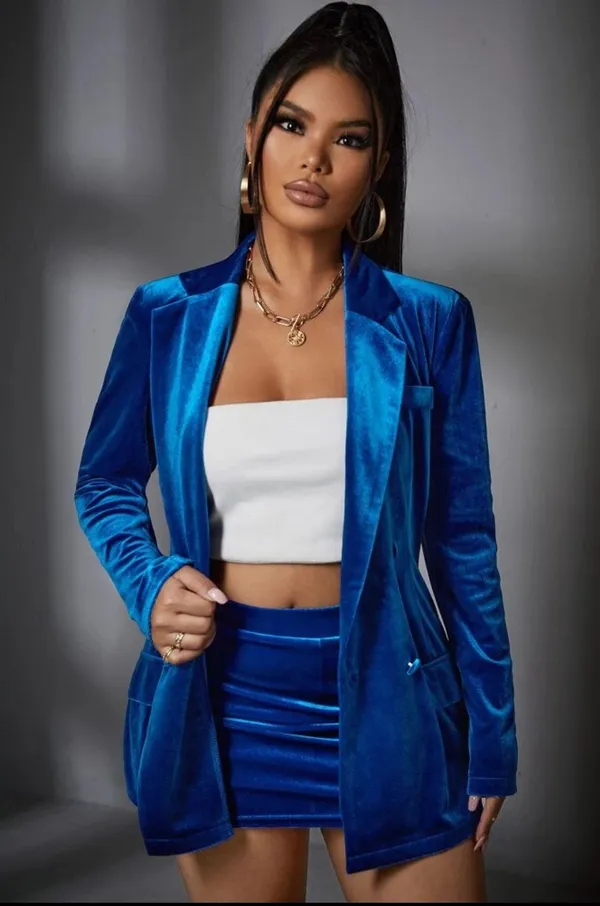 SheIn Velvet Blazer - Image 2