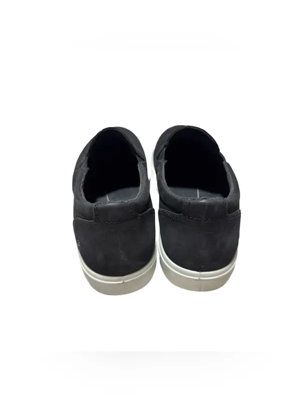 ECCO Soft Shoes Women's 7 Black Suede Comfort Slip On Sneaker Travel Casual - Image 3
