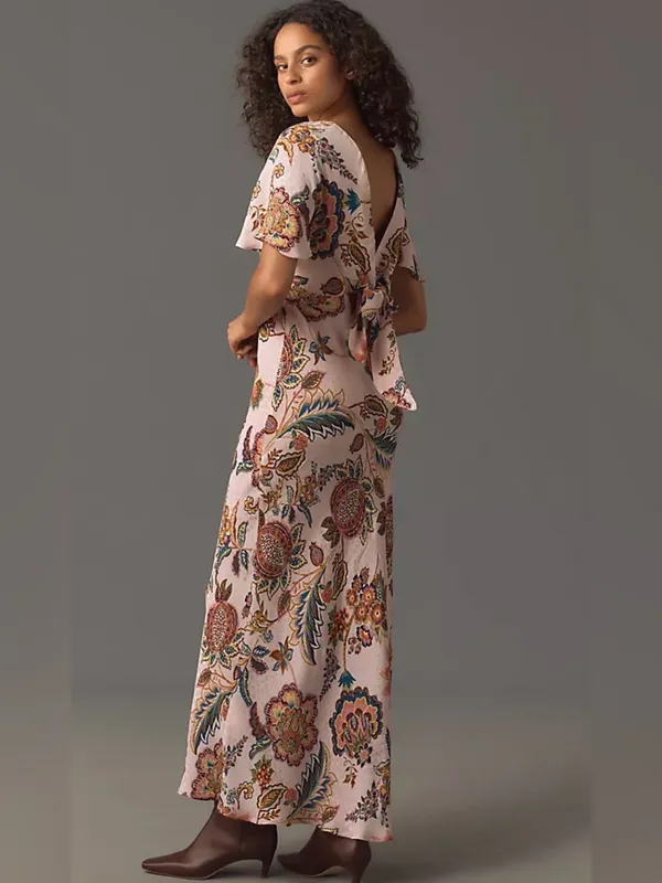 NEW Anthropologie Kachel Flutter-Sleeve Slip Dress 10 - Image 4