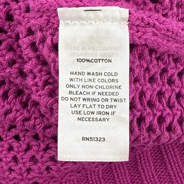 Halogen Open Stitch Cotton Crop Sweater Vest Size Large Magenta Crew Neck‎ - Image 8