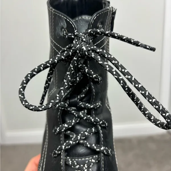 ASOS Black combat lace up‎ boots - Image 7