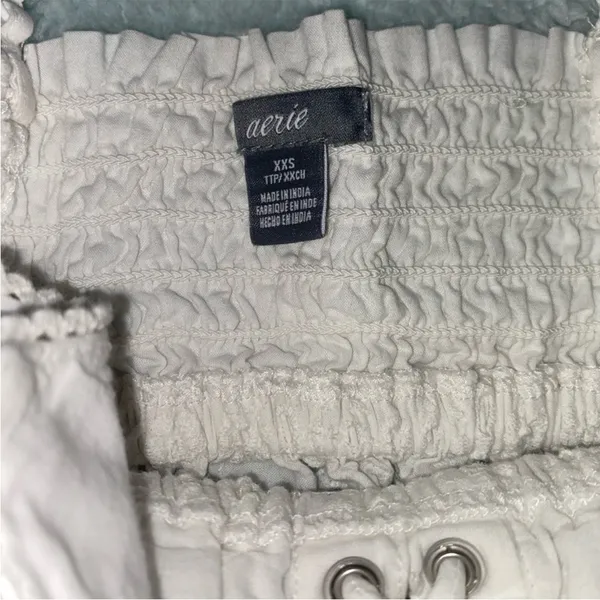 Aerie White Lace Up Eyelet Crop Cami Top - Image 4