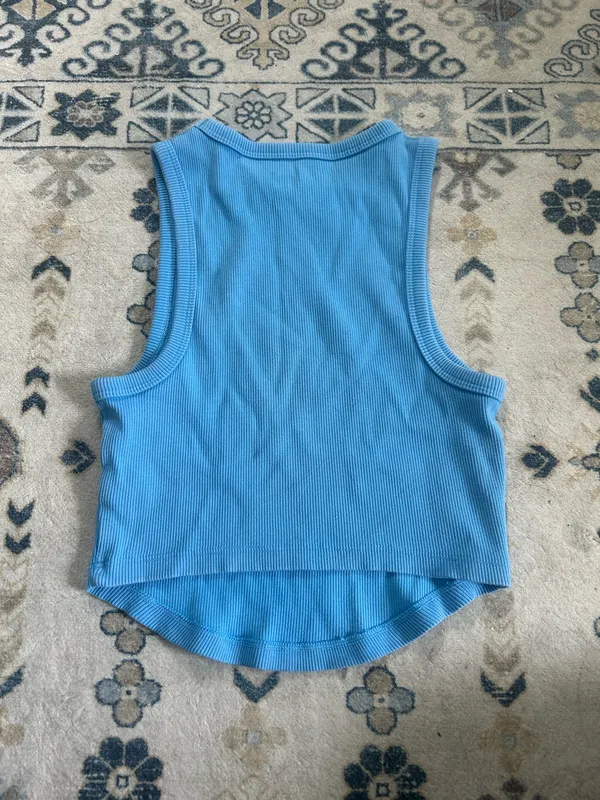 Aerie Blue Ribbed Tank Top  - Image 3