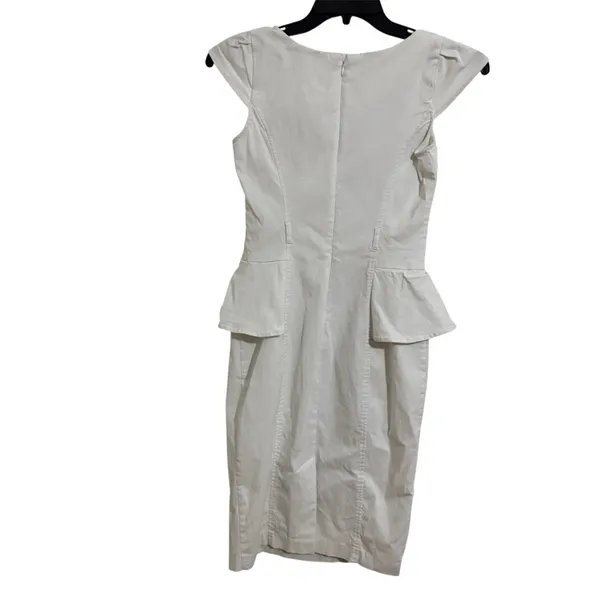S106 XOXO White Midi Peplum Dress - Image 4