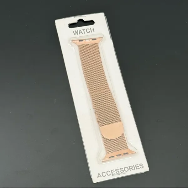 Rose-gold Mesh Magnetic Watch Band Compatible Apple Watch 42mm/44mm - Image 3