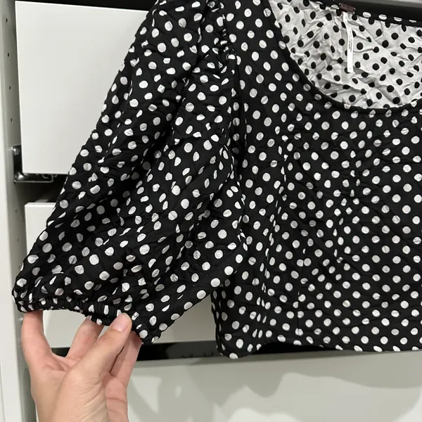 Free People Puff Sleeve Polka Dot Top - Image 4
