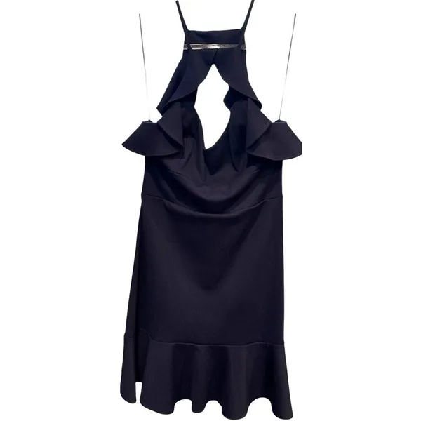 NWT Amanda‎ Uprichard Cia Mini Dress Fluttery Ruffle Navy Blue Size Large NWT - Image 4