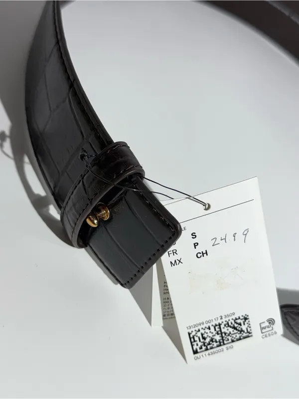 NWT H&M Women's Dark Brown Croc-Embossed Belt - Image 2