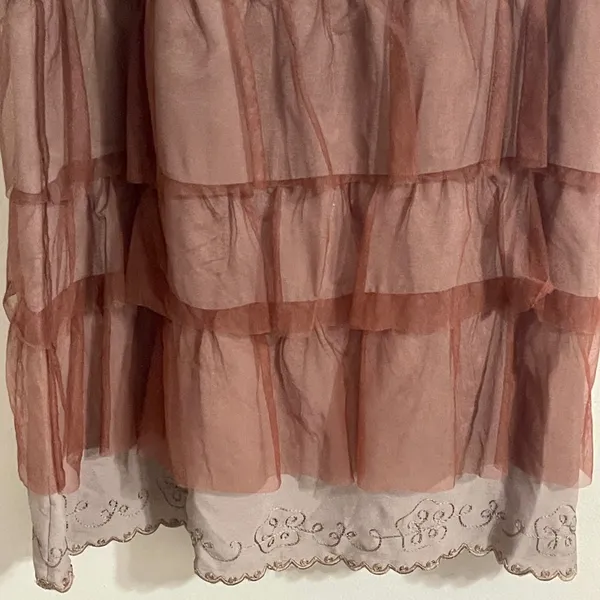 Nataya Women’s Taupe Dress Sz S Titanic Gatsby Jazz Party Wedding Tiered chiffon - Image 13