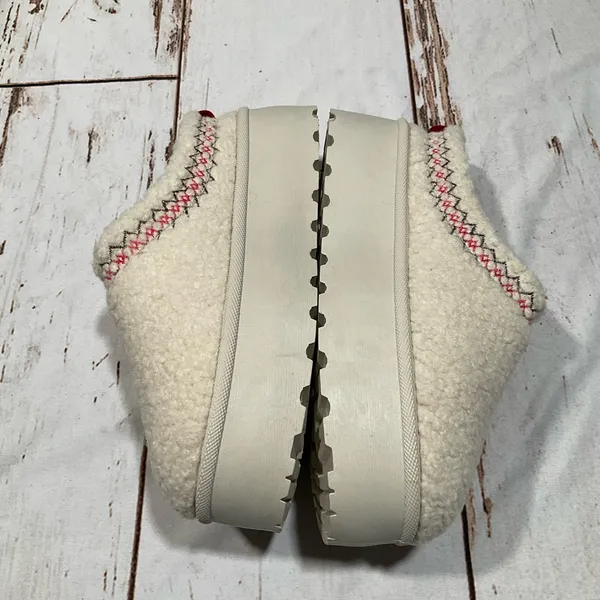 Nwot Pazzle Slip‎ On Slippers Platform Sole Faux Fur Lining Booties Nude/Cream - Image 3
