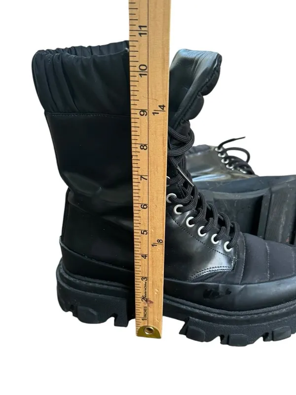 Ganni Brush Off & Nylon Combat Boots in Black 38 - Image 8