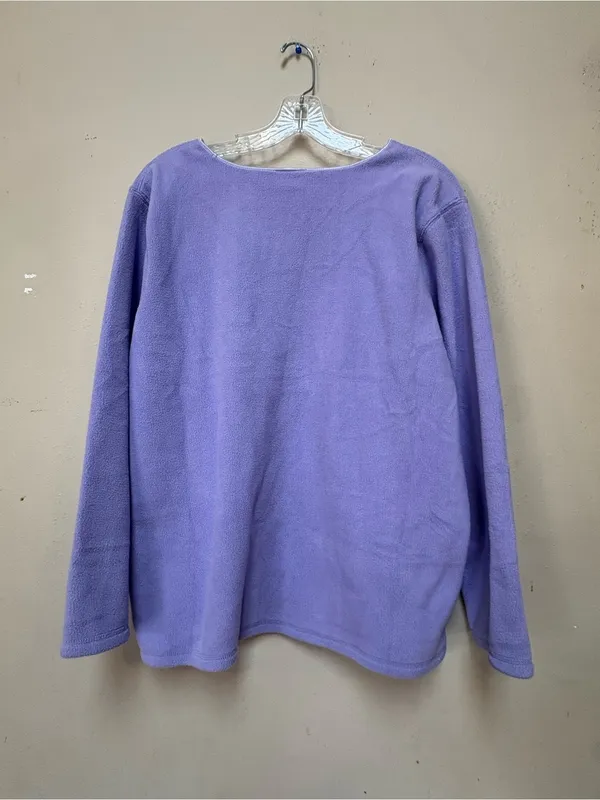 Vintage Disney Store Pooh Piglet Lavender Fleece Pullover XL Y2K - Image 2