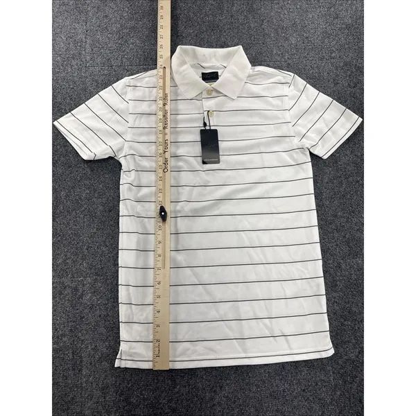 Greg Norman Play Dry Golf Polo Shirt White Black Stripe Women’s Medium NWT - Image 4