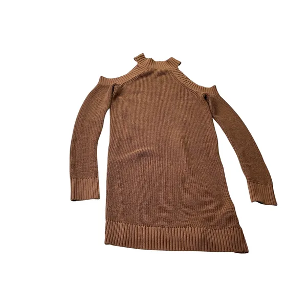 Abercrombie & Fitch Brown Cold Shoulder Mock Neck Ribbed Sweater Dress Small - Image 2