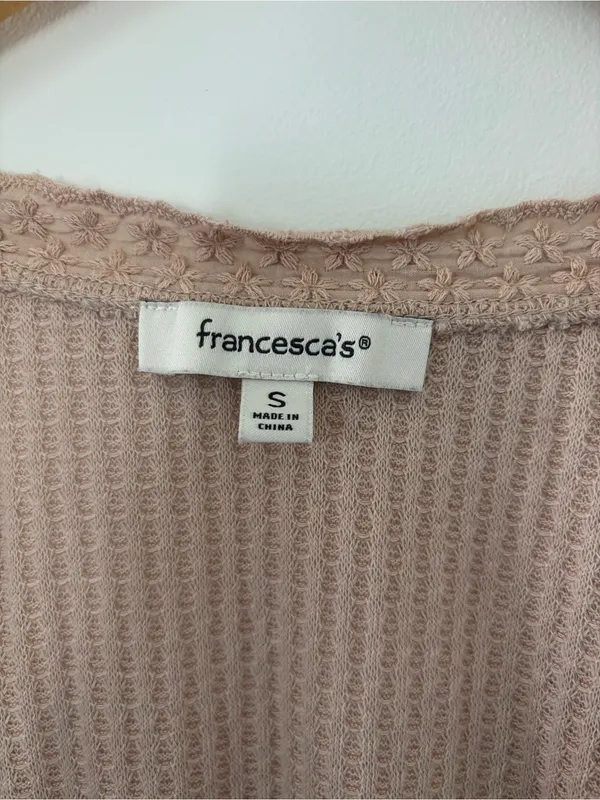 Francesca’s Tan Tie Up Detailed Top - Image 4
