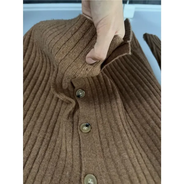 Veronica Beard Medium Lazana Cashmere Cardigan Camel Fall Neutral collar work - Image 3