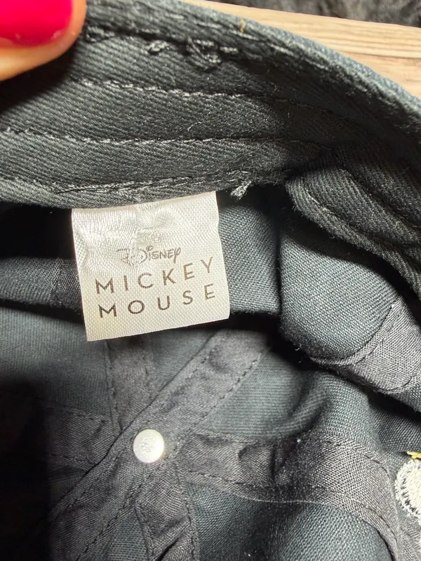 Disney Mickey Mouse Embroidered Love Heart Black Adjustable Hat - Image 7