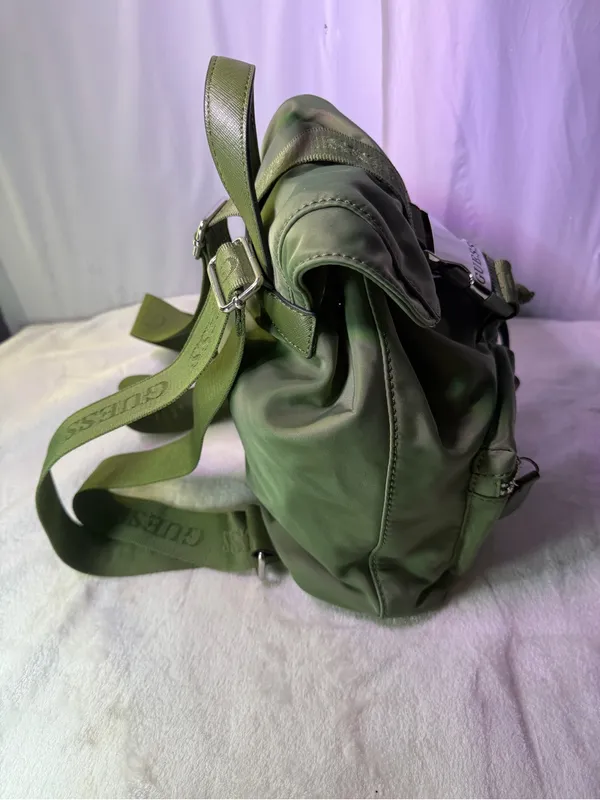 GUESS Olive Green Backpack with Gold-Tone Buckle - Image 7