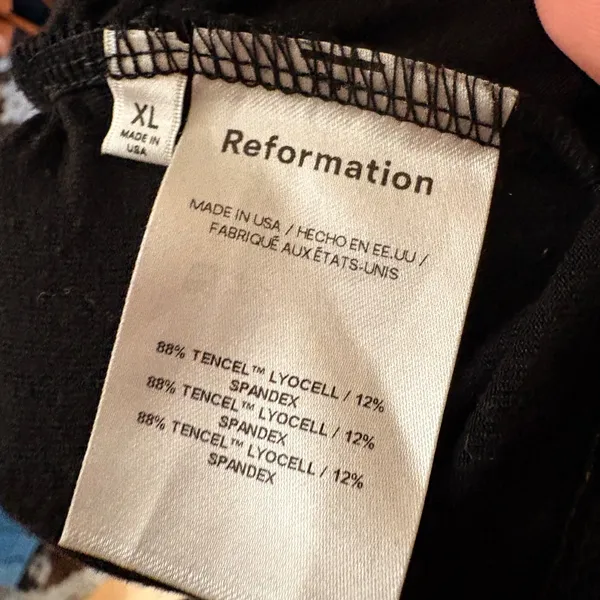 REFORMATION Raydon Knit Black Off‎ The Shoulder Dress Size XL - Image 6