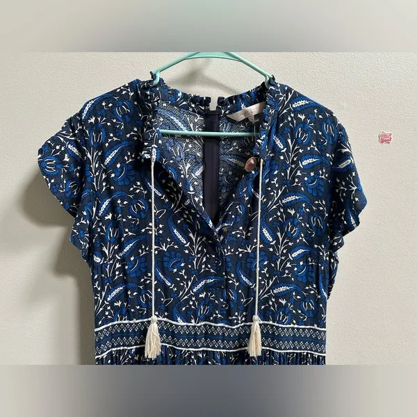 NEW Part Two Copenhagen Landeal Blue Paisley Midi‎ Dress Women’s US 12 Ethereal - Image 5