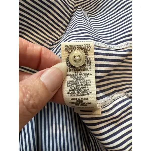 The Great. Blue & White Pinstripe Button Down Shirt Size 1 Oversized Boxy Fit - Image 6