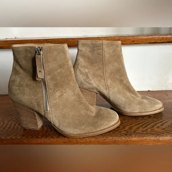Paul Green Taupe Suede Ankle‎ Booties Size US 8 New Condition - Image 2
