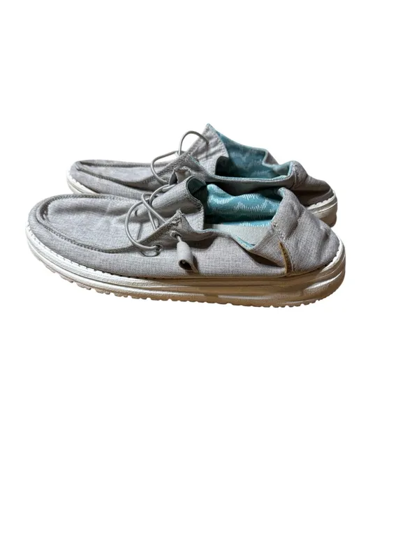 HEYDUDE Wendy Gray Chambray Slip On Loafers Women's Size 8 Lightweight Comfort - Image 4