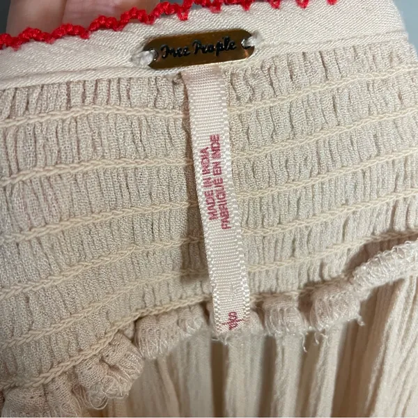 Free People‎ Wind Willow Embroidered Tunic Shift Mini Dress Size Small Tassels - Image 6