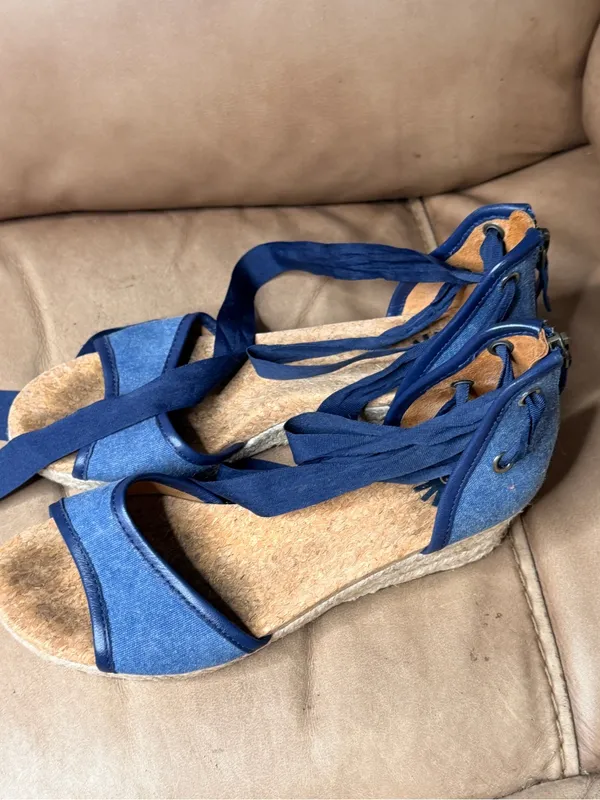 UGG Amell Wedge Denim Heels - Image 4