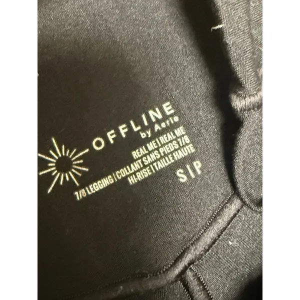 OFFLINE by Aerie Real Me Crossover High‎ Waisted 7/8 Leggings Black Small - Image 4