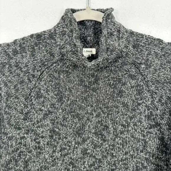 L.L. Bean Women's Gray 100% Cotton Turtleneck Long Sleeve Knit Sweater Cabincore - Image 2