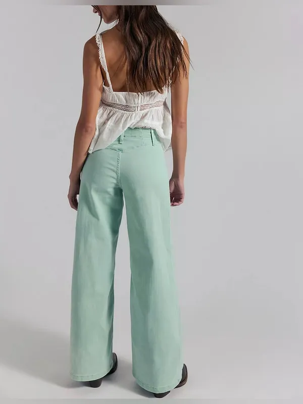NWT Free People We The Free Libre Wide-Leg Jeans - Cameo Green Turquoise - 27 - Image 4