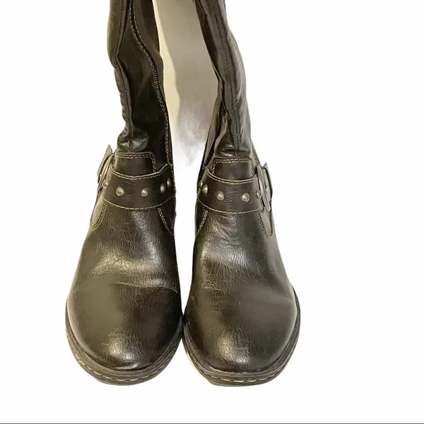 B.O.C‎ Size 6 Brown Pebbled Faux Leather Knee High Riding Boots - Image 3