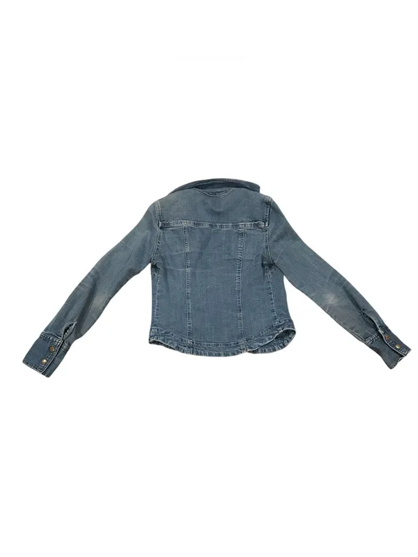 Free People Blue Denim Round Hem Jacket Xs - Image 3
