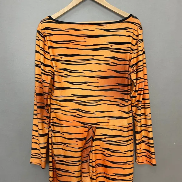 Spirit Catsuit Halloween Costume Tiger Bodysuit ONLY Adult Women Size Large Tail - Image 6