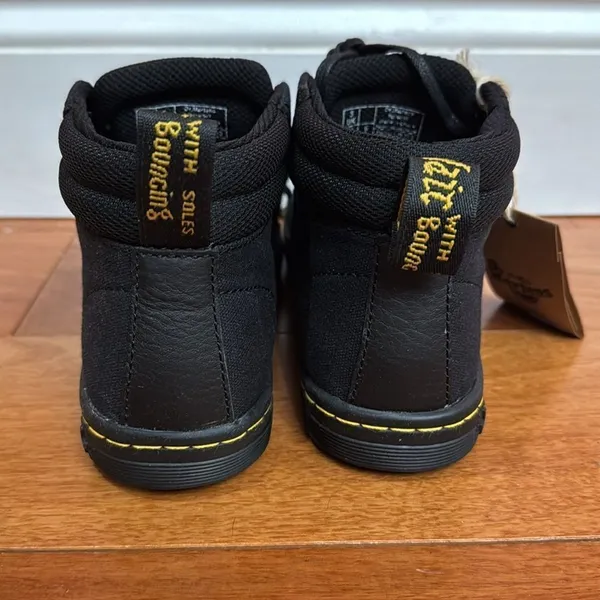 NWOB Dr.‎ Martens Black Canvas Boots with Yellow Stitching size 5 - Image 2