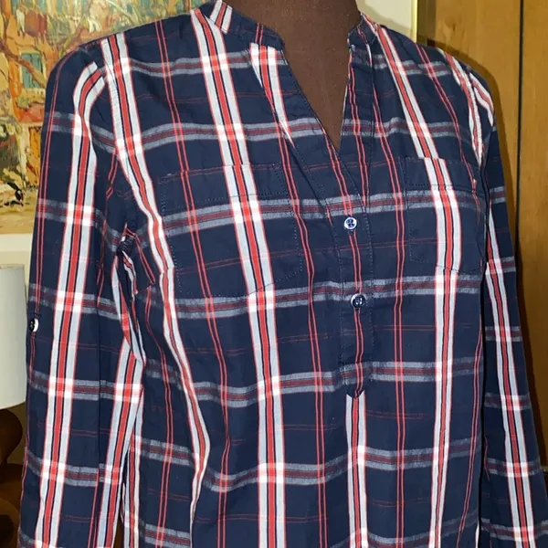 Tommy Hilfiger plaid cotton top - Image 6