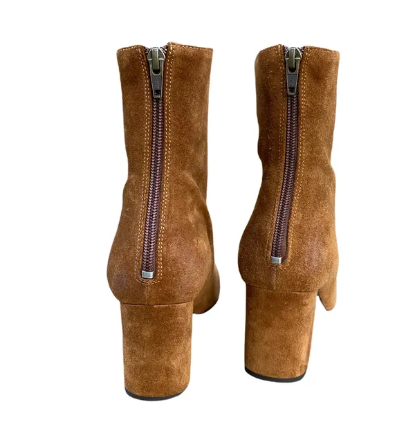 Camel Suede Ankle Boots - Image 4